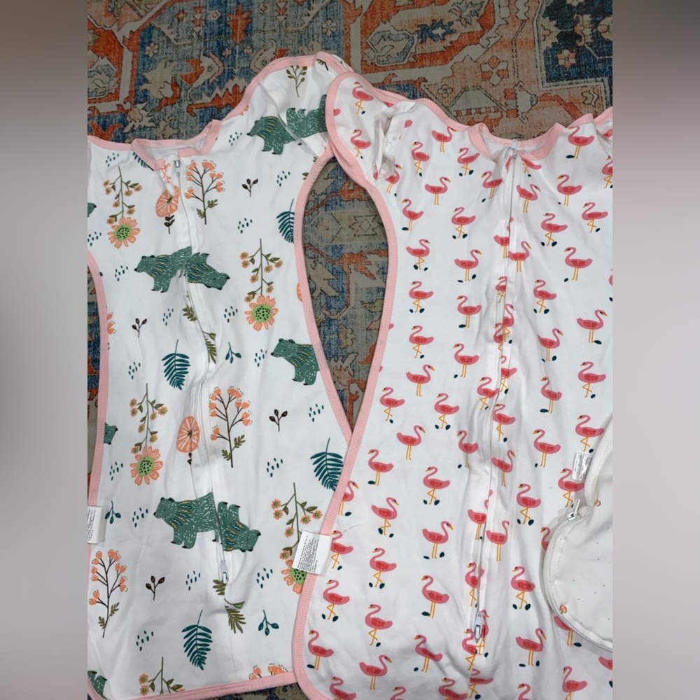 Julyfire Flamingo and Floral Baby Sleep Sacks size M never used